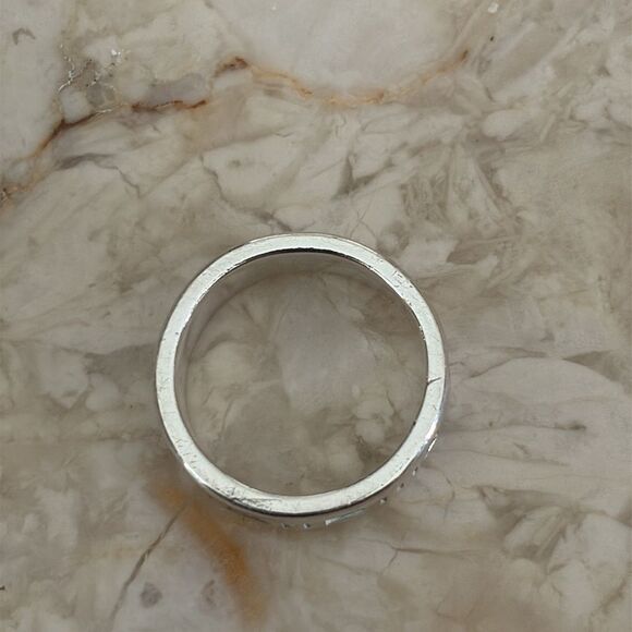 Tiffany & Co. 925 Sterling Silver Atlas Roman Numeral 6mm Band Ring Size 6.5 - Picture 9 of 11